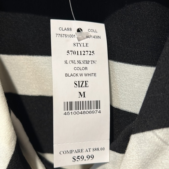 NWT - White House Black Market - sleeveless striped black and white - Picture 4 of 5